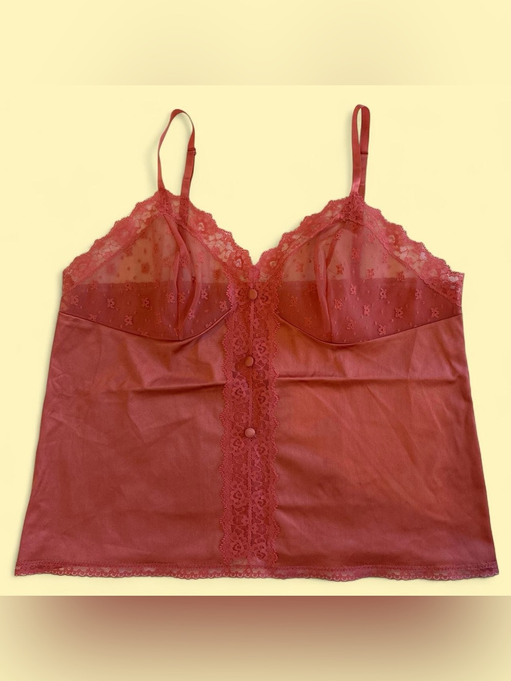 jcpenney Coral Lace Sheer Camisole
